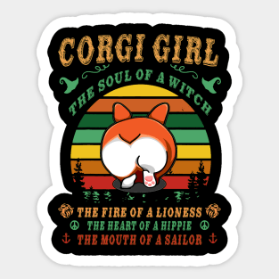 Corgi Girl - Witch - Lioness - Hippie - Sailor (106) Sticker